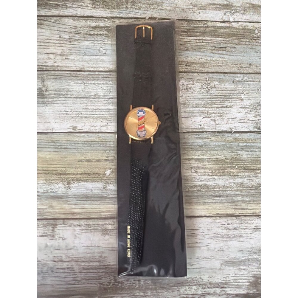 Vintage Stylex Shear Elegance Barber Pole Quartz Watch Hong Kong 8.25" NOS